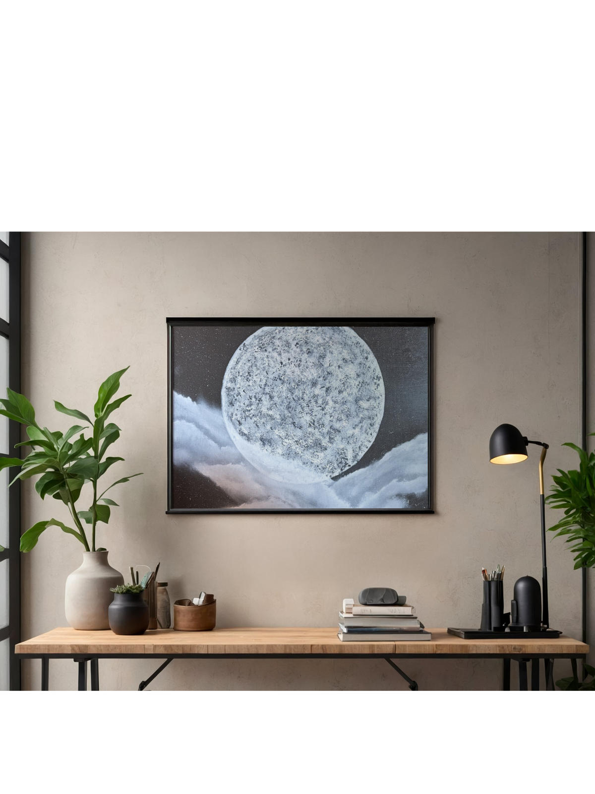 Moon in the Clouds by Bee the Light Art Studio