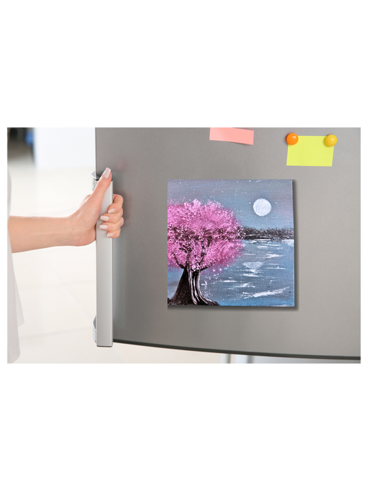 Pink Moon by Bee the Light Art Studio