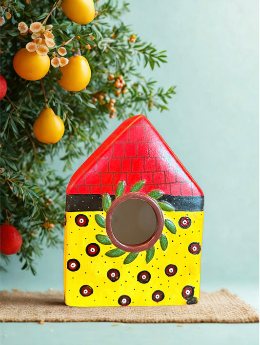Red Roof Birdhouse by Bee the Light Art Studio